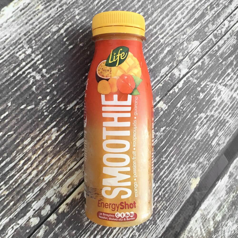 ΔΕΛΤΑ ΤΡΟΦΙΜΑ | Smoothie ENERGY SHOT Mango - Passion fruit - Guarana - Κουρκουμάς 250 ml