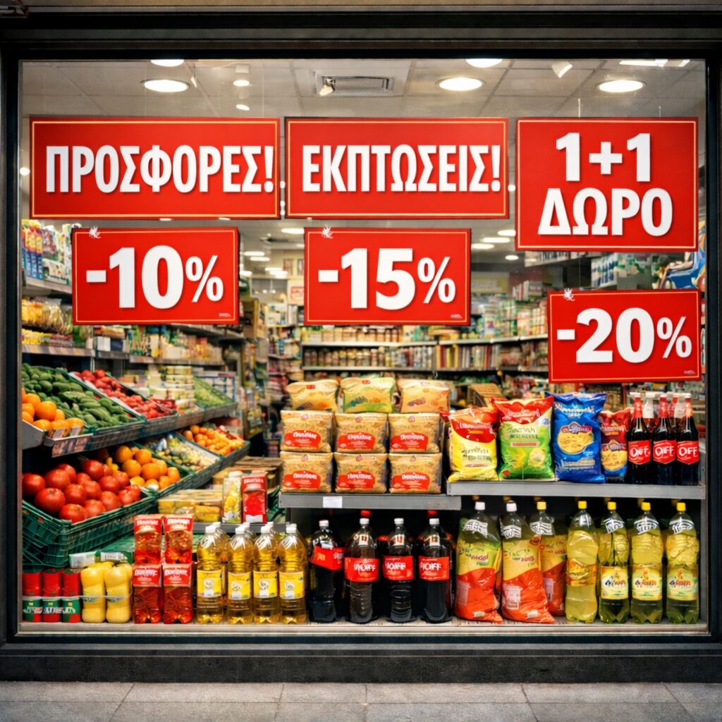 φωτογραφία από την αγορά με βιτρίνα με εκπτώσεις